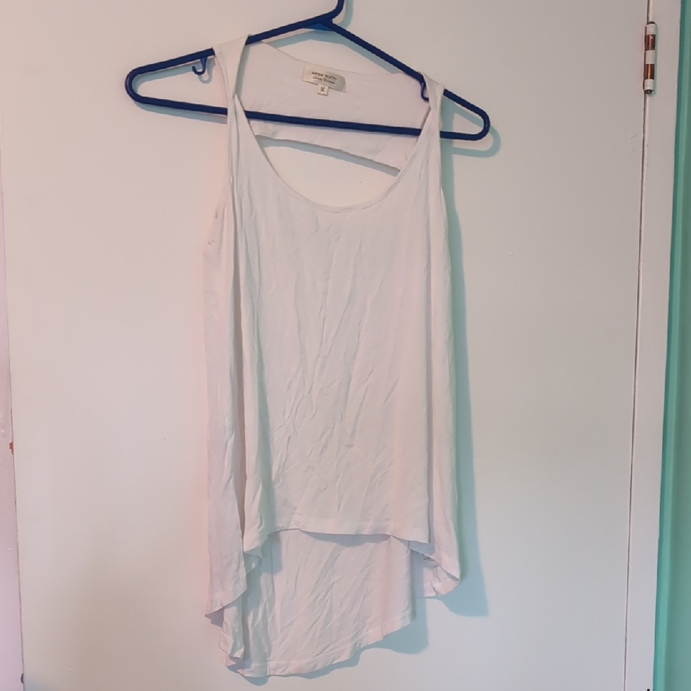 Miss Sixty White High Low Tank Top